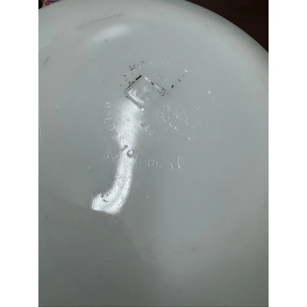 Anchor Hocking Fire King Milk Glass 1 Quart Casserole Dish- Blue Cornflower